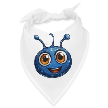 Blauer Schleimheld Cartoon - Bandana - Weiß - Vorne