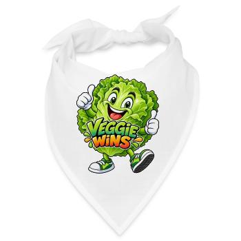 Lustiger Salat - Veggie gewinnt - Bandana - Weiß - Vorne