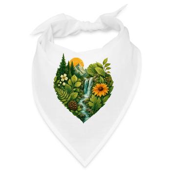 Naturliebhaber Ich liebe Natur Naturschutz Herz - Bandana - Weiß - Vorne
