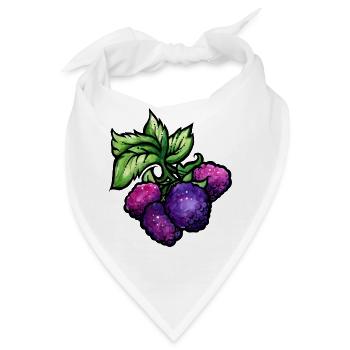 Aquarell-Himbeercluster - Bandana - Weiß - Vorne