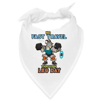 Kein Fast-Travel-through Leg Day Goat Gamer - Bandana - Weiß - Vorne