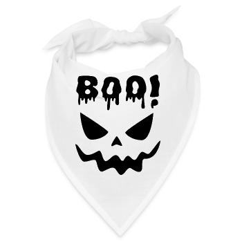 Tropfender Boo Halloween-Kürbis - Bandana - Weiß - Vorne