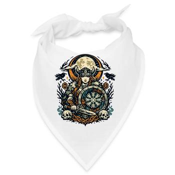 Mondnacht Valkyrie mit Schild - Bandana - Weiß - Vorne