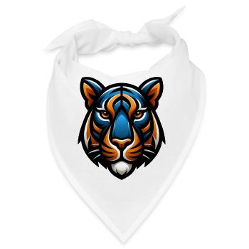 Tiger Kopf Vektor Blau Orange - Bandana - Weiß - Vorne