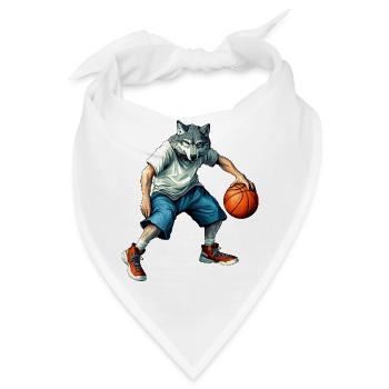 Wölfe Basketballer / Basketball Wolf - Bandana - Weiß - Vorne