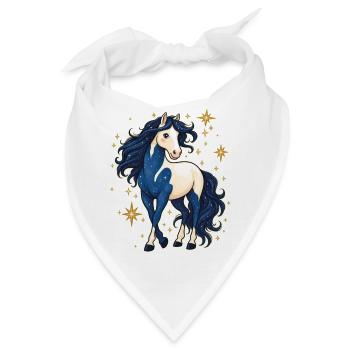 Pferd mit Sternen - Bandana - Weiß - Vorne