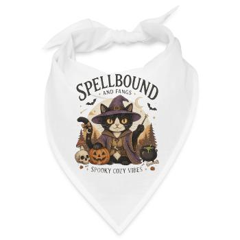 Verzauberte Katzenhexe - Bandana - Weiß - Vorne