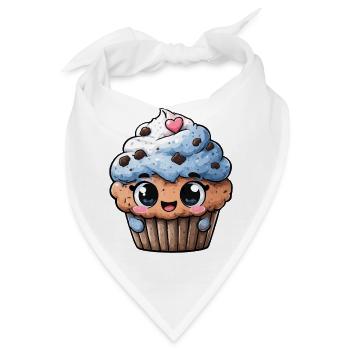 Kawaii Cupcake Herzglück - Bandana - Weiß - Vorne