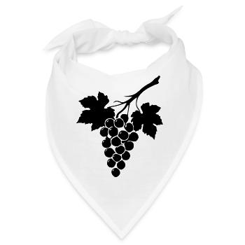 Wein Weinrebe Weintrauben schwarz Geschenk  - Bandana - Weiß - Vorne