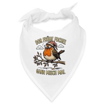 Der frühe sächsische Vogel     - Bandana - Weiß - Vorne