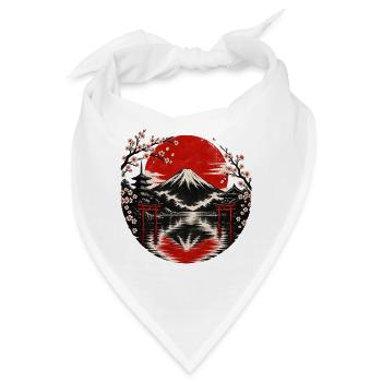Fuji-Sonnenkreis mit Kirschblüten - Bandana - Weiß - Vorne
