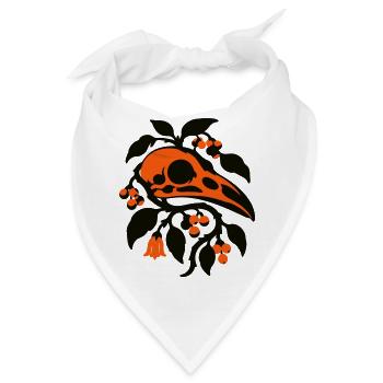 Rabenschaedel Ranken Grafik - Bandana - Weiß - Vorne