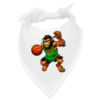 Schimpansen Basketballerin / Basketball Affe - Bandana - Weiß - Vorne
