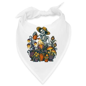 Das Skelett gießt seine Giftpflanzen - Bandana - Weiß - Vorne