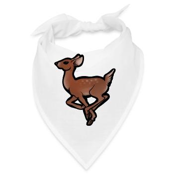 Rehkitz-in-Bewegung-Silhouette - Bandana - Weiß - Vorne