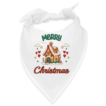 Merry Christmas Lebkuchenhaus Retro Geschenk - Bandana - Weiß - Vorne