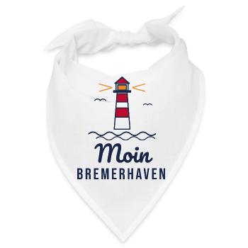 Moin Bremerhaven – Leuchtturm Nordsee Motiv - Bandana - Weiß - Vorne