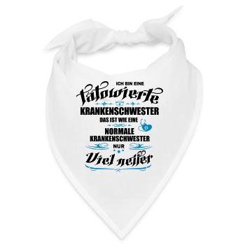 Tätowierte Krankenschwester. Krankenpflege - Bandana - Weiß - Vorne