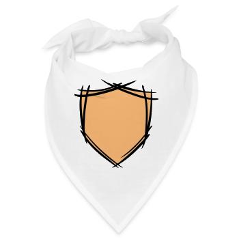 Schild / Wappen Symbol. Hand gezeichnet. Vorlage - Bandana - Weiß - Vorne