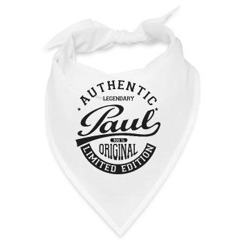 Paul Geschenk Paul T-Shirt personalisierter Name Paul - Bandana - Weiß - Vorne