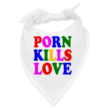 Porn kills love - Bandana - Weiß - Vorne