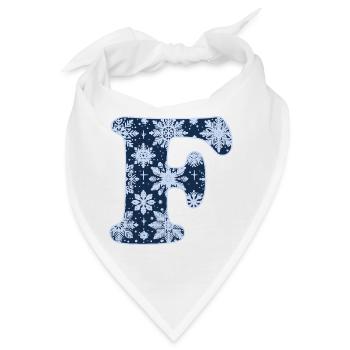 Buchstabe F Schneeflocken - Bandana - Weiß - Vorne