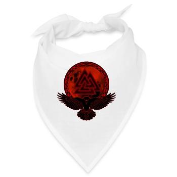 Rabe Valknut Vollmond - Bandana - Weiß - Vorne