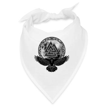 Rabe Valknut Vollmond - Bandana - Weiß - Vorne