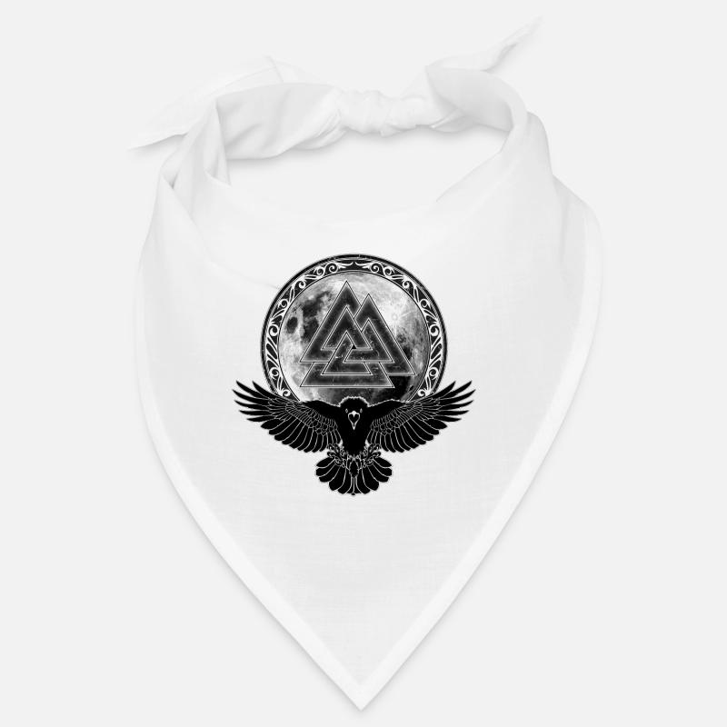 Raven Valknut Pleine Lune - Bandana - blanc