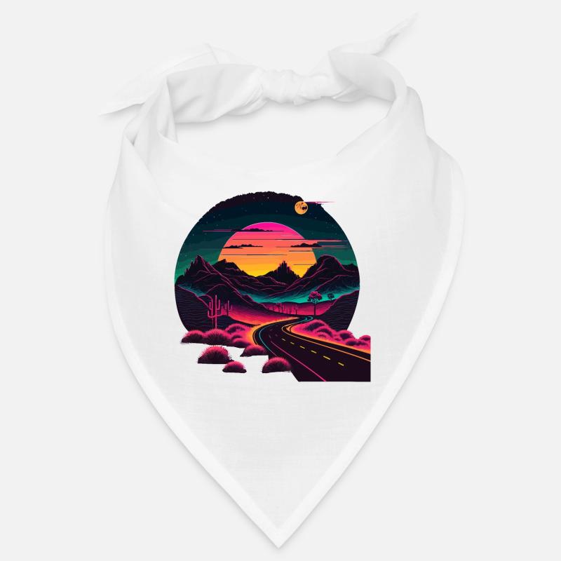 Straße im Synthwave-Stil Bandana