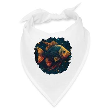 Farbige Fisch Illustration - Bandana - Weiß - Vorne