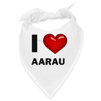 I Love Aarau - Bandana - Weiß - Vorne