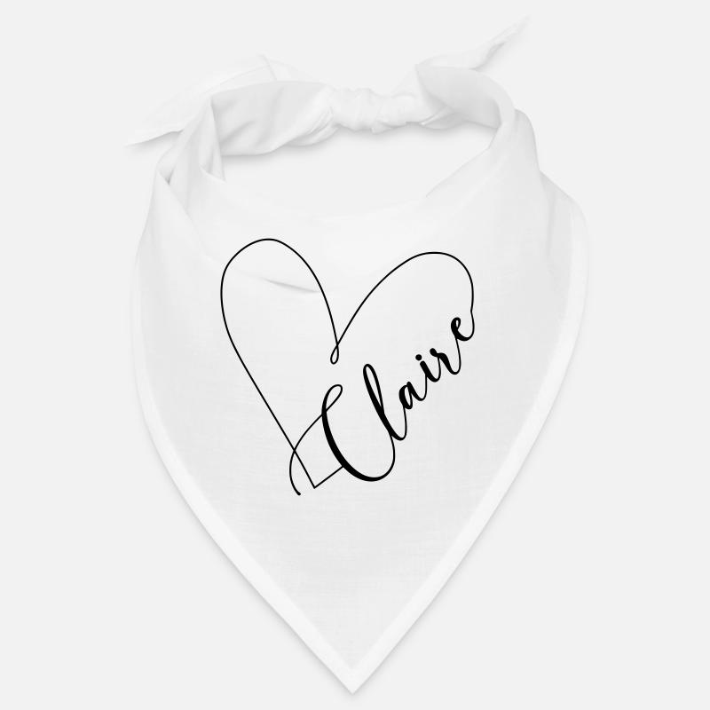 Claire Name Heart Line Bandana