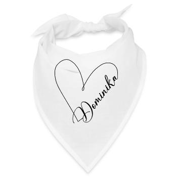 Dominika Name Herzlinie - Bandana - Weiß - Vorne