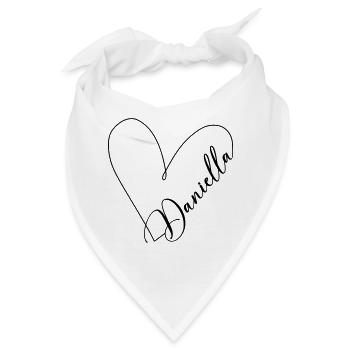 Daniella Name Herzlinie - Bandana - Weiß - Vorne