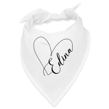 Edina Name Herzlinie - Bandana - Weiß - Vorne