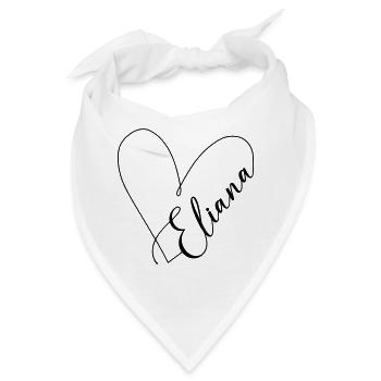 Eliana Name Herzlinie - Bandana - Weiß - Vorne