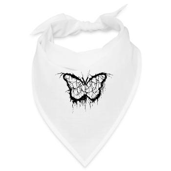schwarzer Schmetterling brutal deluxe - Bandana - Weiß - Vorne