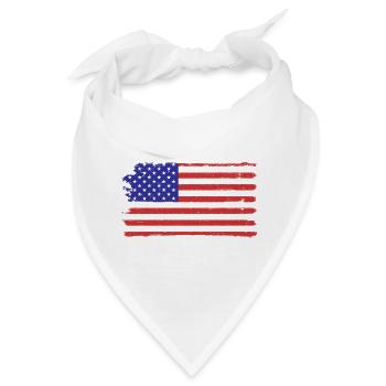 Amerikanische Flagge der Vereinigten Staaten Distressed - Bandana - Weiß - Vorne