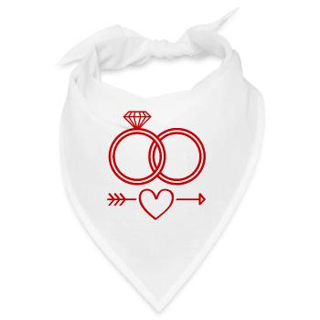 Eheringe Symbol Icon Ringe - Bandana - Weiß - Vorne