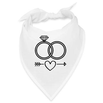 Eheringe Symbol Icon Ringe Hochzeit - Bandana - Weiß - Vorne