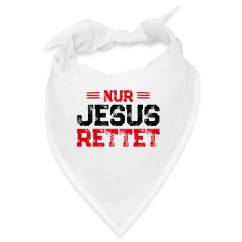 Nur Jesus Rettet - Bandana - Weiß - Vorne