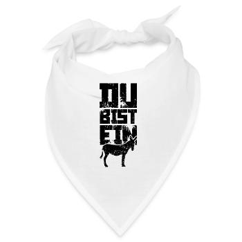 Du bist ein Esel Lustig Idiot - Bandana - Weiß - Vorne