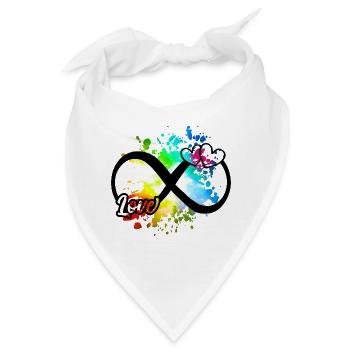 Infinity Symbol Love Herzen Bunt - Bandana - Weiß - Vorne