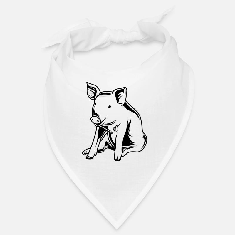 Pig sow boar silhouette Bandana