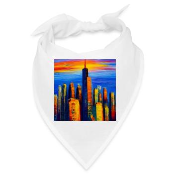 New York Wolkenkratzer während des Sonnenuntergang - Bandana - Weiß - Vorne