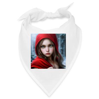 Rotkäppchen im Winterwald - Märchen - Bandana - Weiß - Vorne
