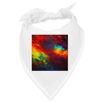 Regen Lampen - Abstrakte Farben - Bandana - Weiß - Vorne