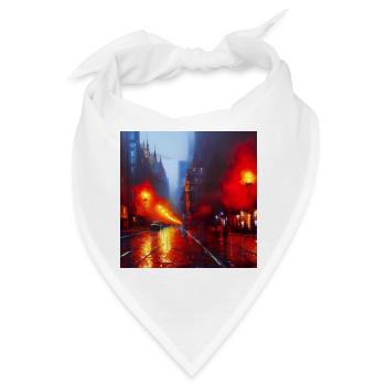 Regen Lampen - Impressionistischer Stil - Bandana - Weiß - Vorne