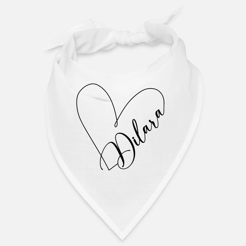 Dilara Name Herzlinie - Bandana - Weiß